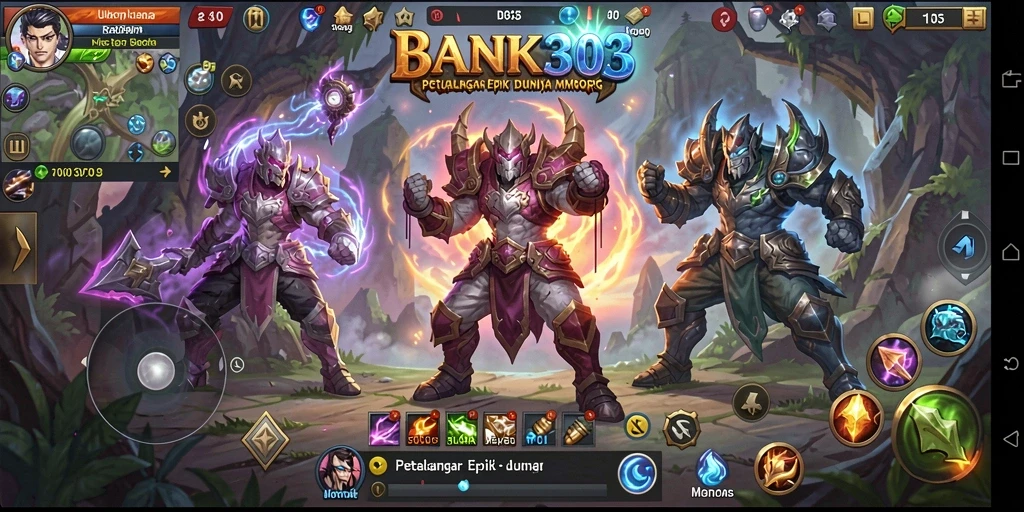 Tangkapan layar yang menunjukkan aksi gameplay seru BANK303.