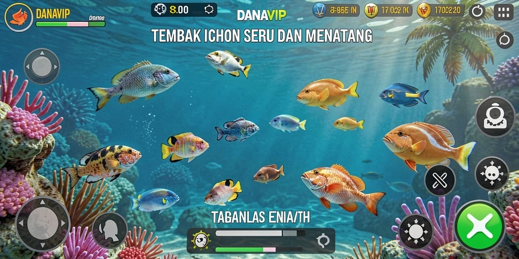 Gameplay seru menangkap ikan di <strong>DANAVIP</strong>.