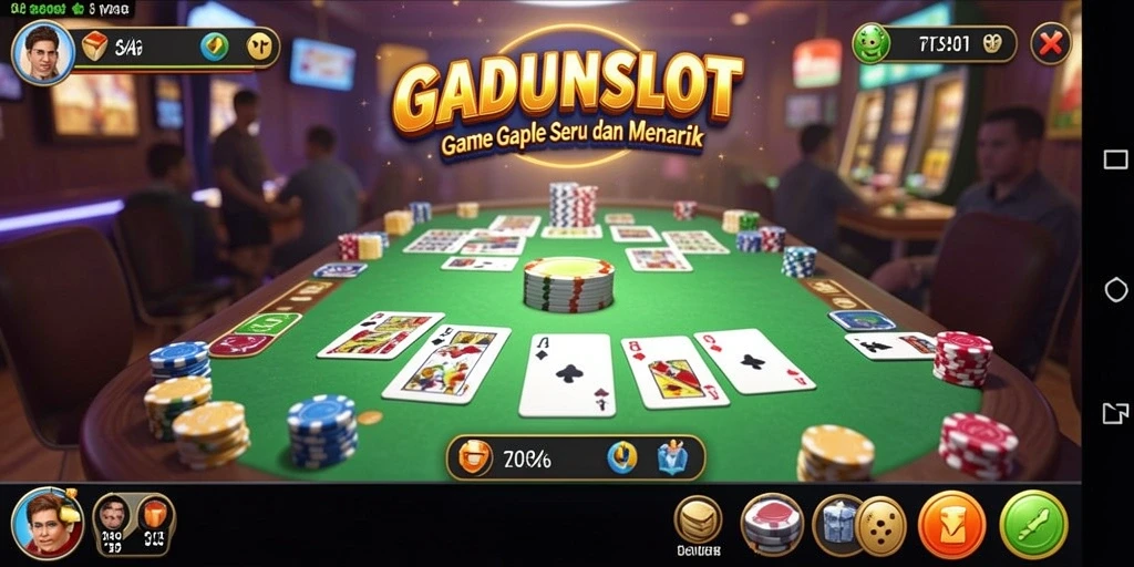 Tampilan seru gameplay GADUNSLOT saat bermain Gaple.