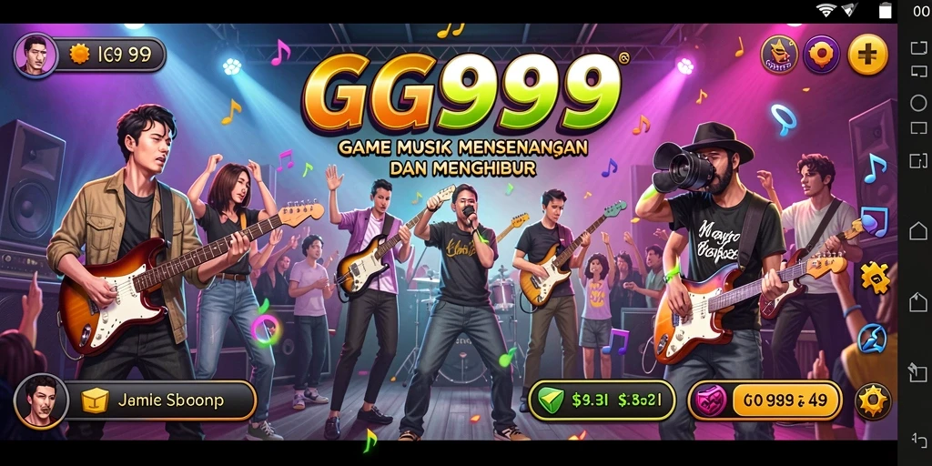 Tampilan gameplay GG999 dengan alunan musik yang interaktif dan menyenangkan.