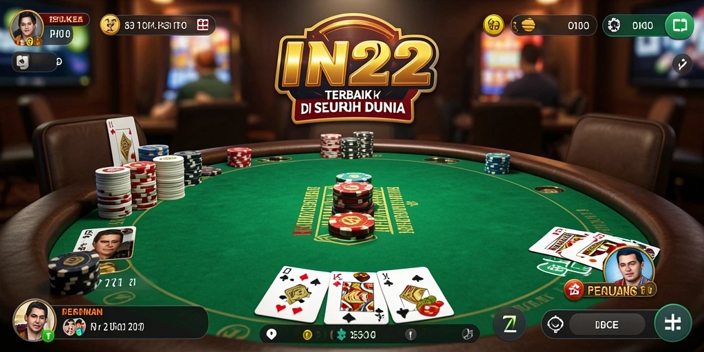 Tampilan gameplay menarik dari aplikasi poker IN22.