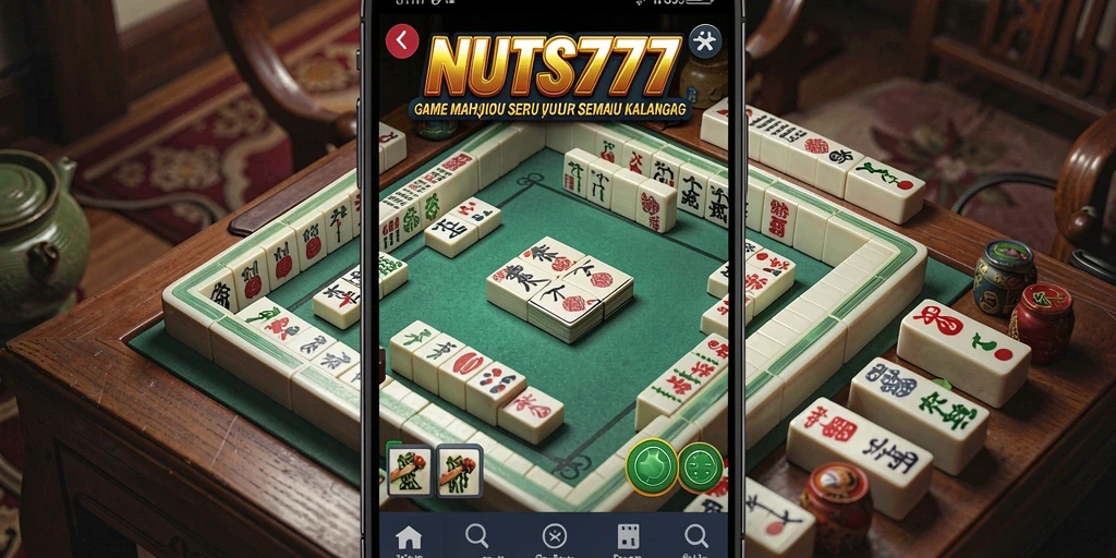 Tampilan gameplay seru NUTS777 dalam permainan Mahjong.