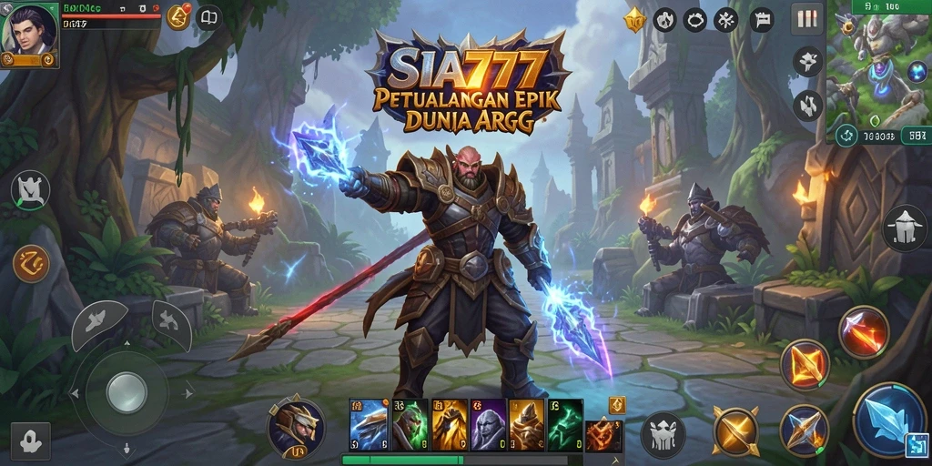 Screenshot utama SIA777 menampilkan pertarungan epik dalam dunia ARPG.