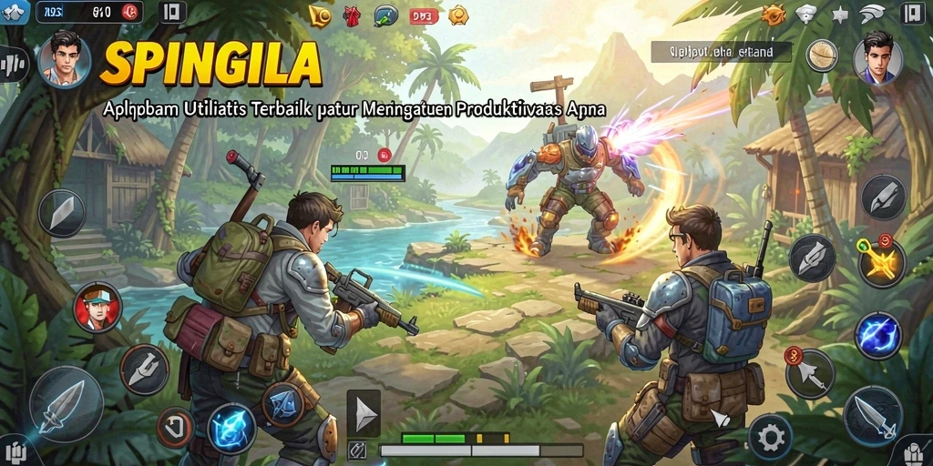 Tampilan interface utama SPINGILA dengan fitur-fitur utilitas yang menarik.
