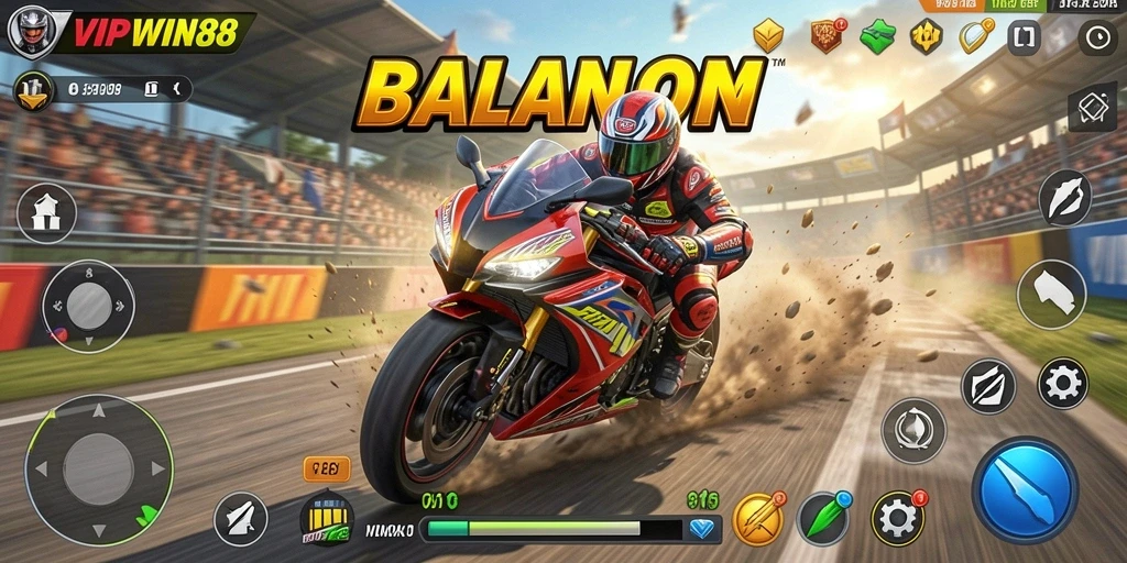 Gameplay seru balap motor dengan grafis menawan.